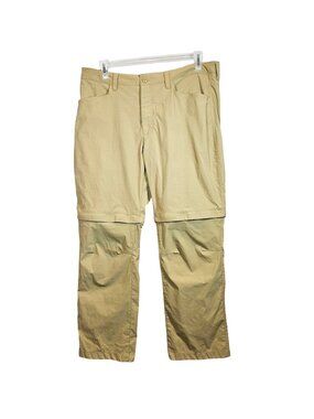 Eddie Bauer Travex zip off Pants Mens 38x30 Beige Nylon Outdoor Hiking Stretch